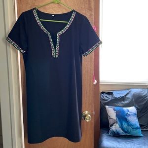 Embroidered Black Dress